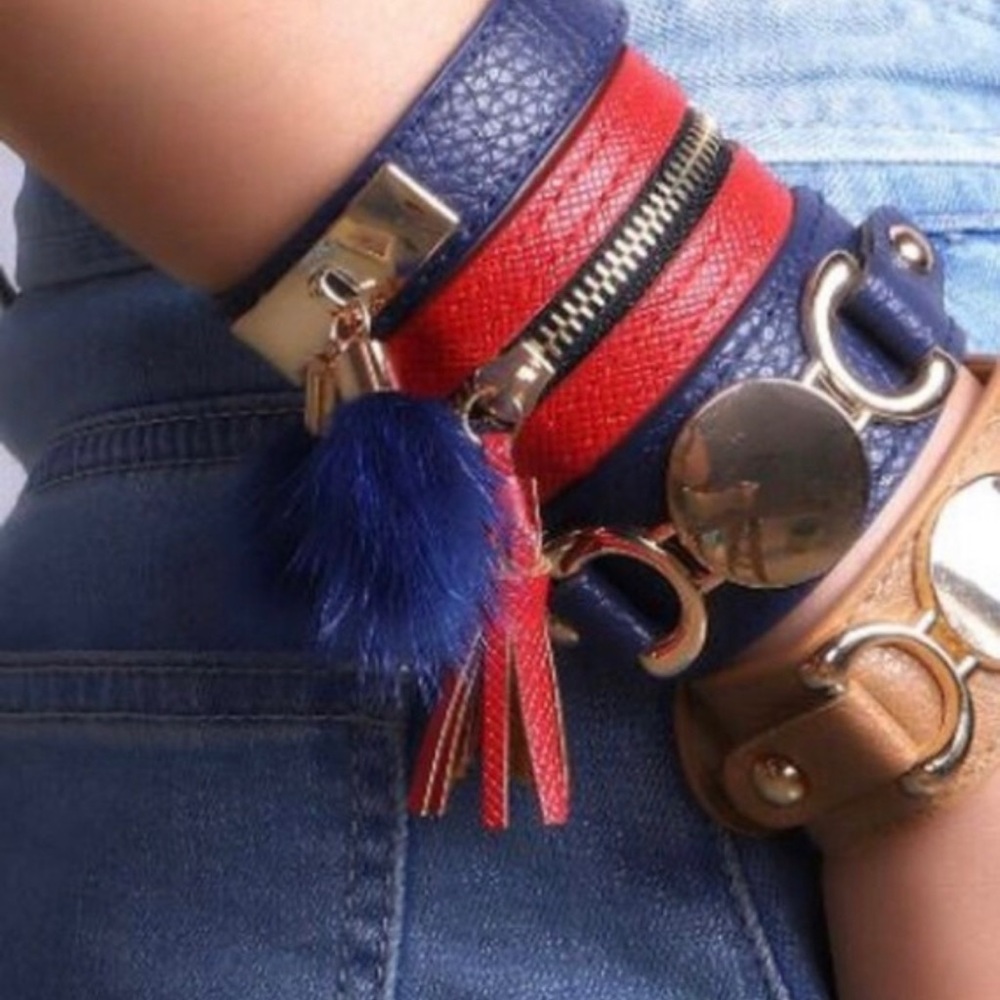 BLACK TASSEL NEW BOHO LEATHER SNAP BRACELETS SUPER CUTE LAYERED OR ALONE, GIFTS